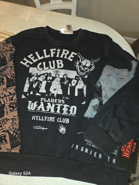 Stranger Things Other - Hellfire Club Black Graphic Pullover Sweatshirt - Men 3X New Stranger Things